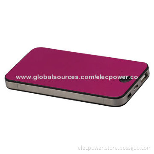4,000mAh Capacity Mobile Phone Power Bank, LED Power Display, Metal Cover, Li-polymer Battery
